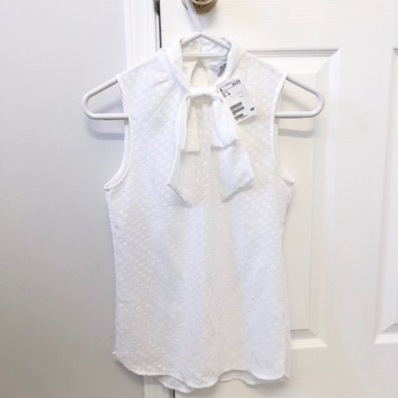 NEW White Blouse with Bow - Picture 3 of 10